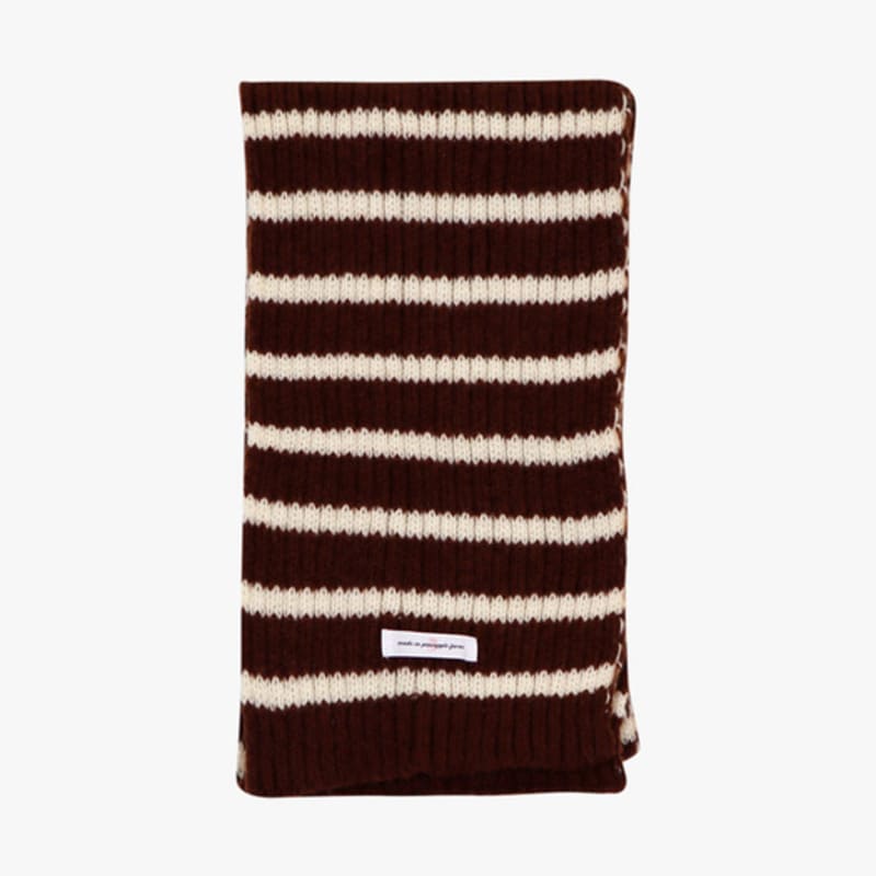 PINK PINEAPPLE SNUGGY STRIPE MUFFLER_BROWN