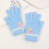 Корейские детские шерстяные перчатки с пятью пальцами унисекс для детей школьного возраста, непродуваемые вязаные зимние варежки