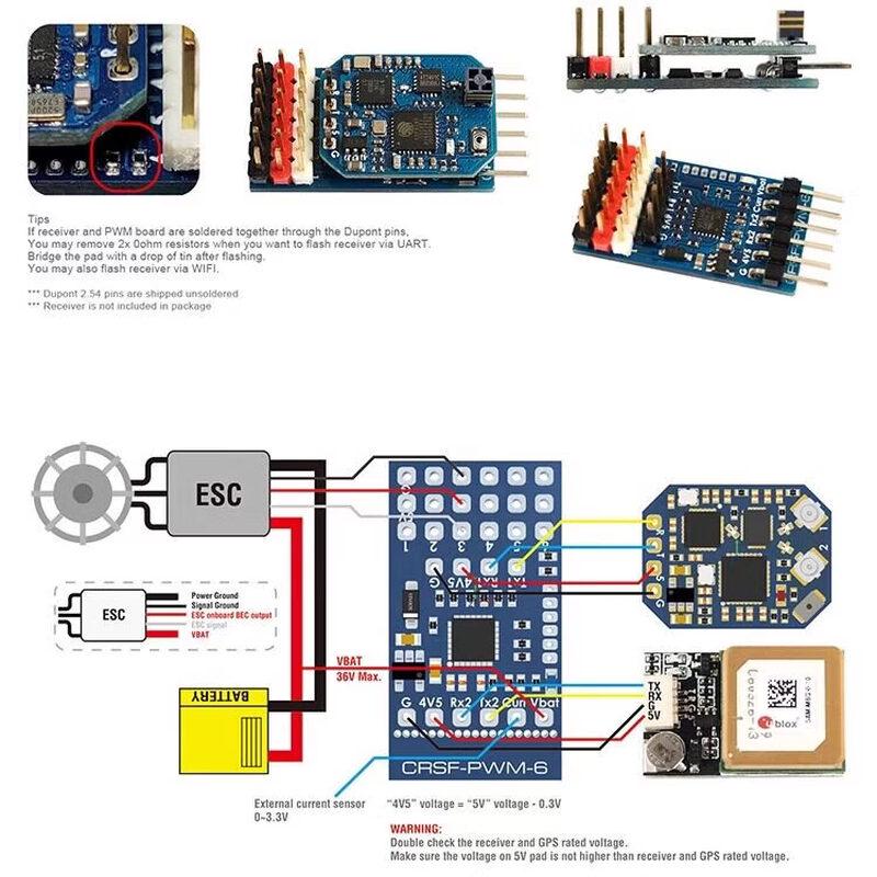 Конвертер приемника дрона Shizheng Matek CRSF-PWM-V10 ELRS