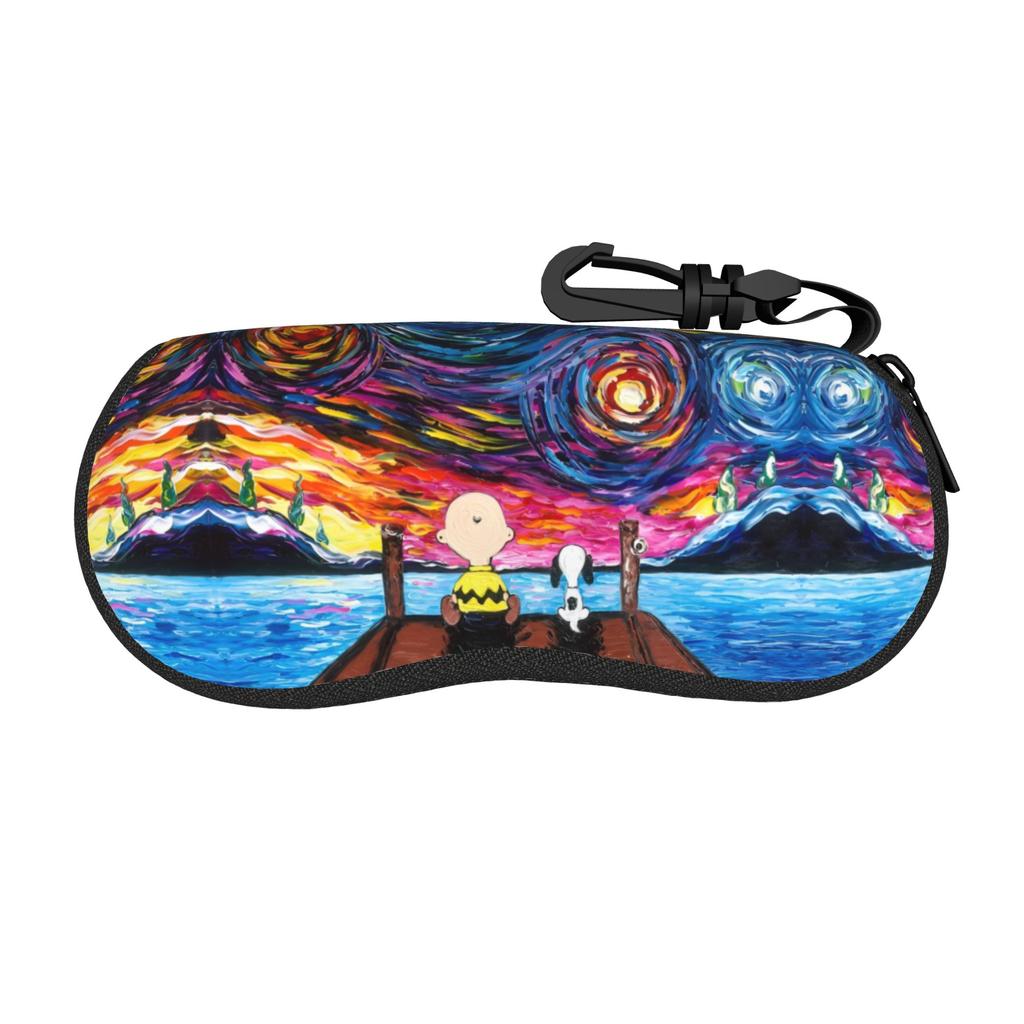 Snoopys Van Gogh Glasses Case Unisex Fashion Box Cartoon Glasses Storage Box Ultra Glasses Box