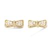 [L7018] - Gold Plated Earrings 'Romantic Knot' White Gold - 11x4 Mm