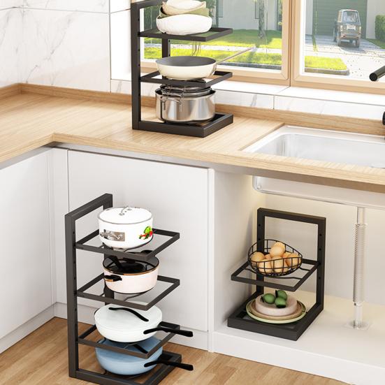 Полка для кастрюли, держатель для крышки кастрюли, нержавеющий, прочный, несущая нагрузку, регулируемая по высоте, универсальная стойка для крышки кастрюли, многофункциональный кухонный органайзер