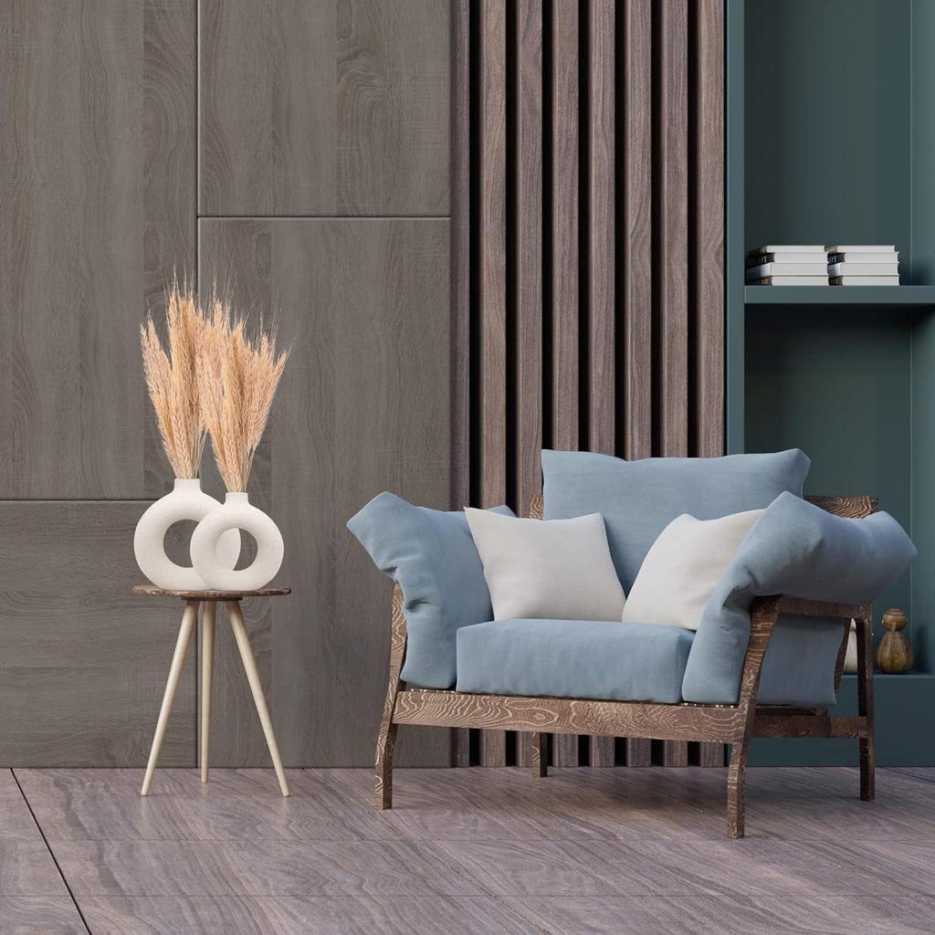 (Pack of 2) Flower Vase Ceramic Vase Round Shaped Vase Home Decor Centrepiece Decor Showpiece Donut Vase 6 & 8 Inches