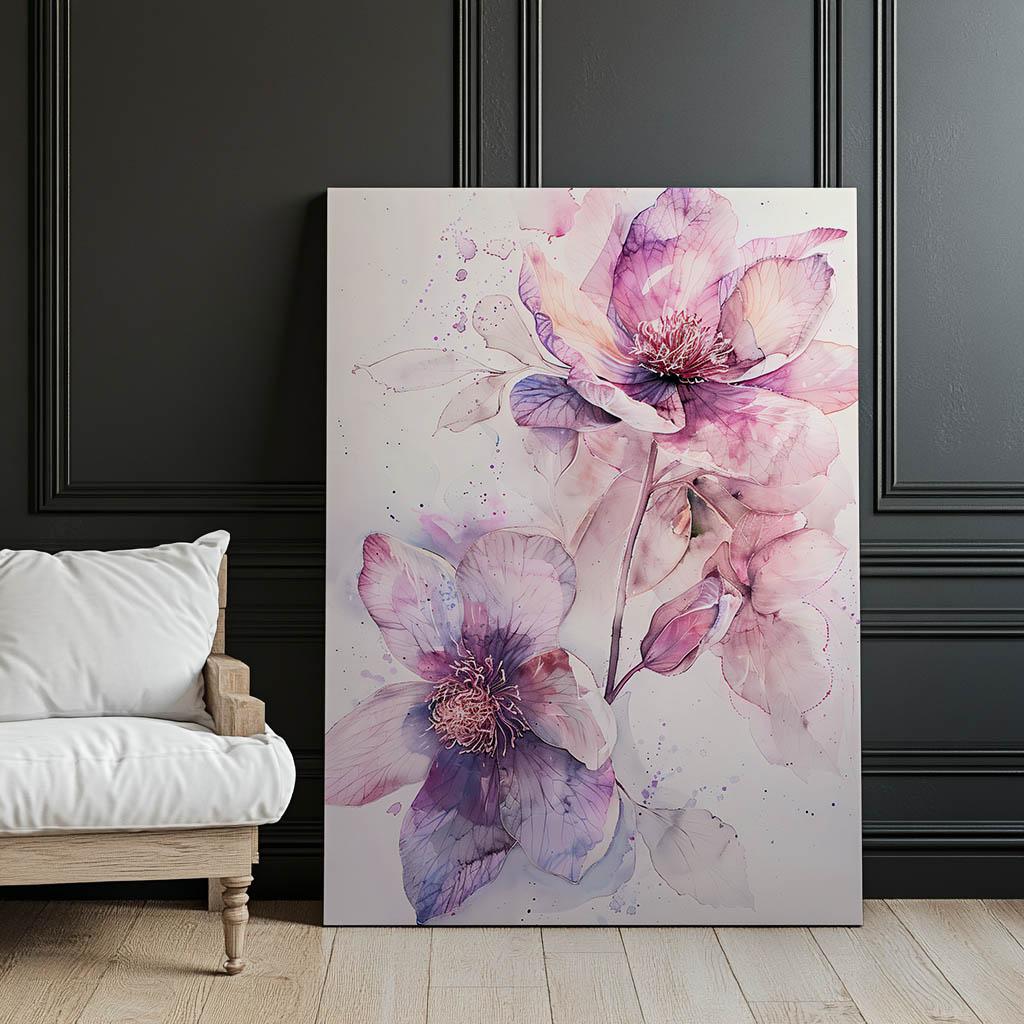 Kwiatowy Portret Wiosny Kwiatowy Portret Wiosny, 30X40 Cm, Rama Drewniana Ciemny Brąz, Papier Matowy 230 Gsm