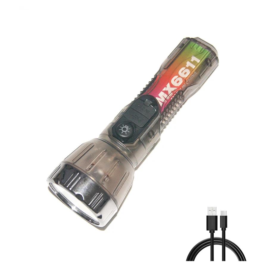 Solar Flashlight 3 Light ModeType-C Rechargeable Super Bright Torch with 1200Mah Battery Outdoor Camping Search Lantern