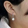 Elegant Women's Silver Plated Ear Clip Eardrops Women's Glass Pearl Carven Design Cute Pastoral Style Earrings Ear Studs