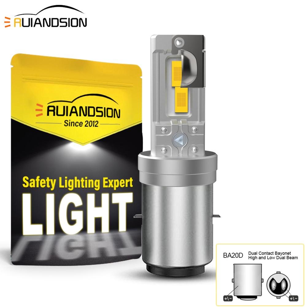 BA20D LED Headlight Bulbs 6000K 4000LM Super Bright Fog Light Kit BA21D H6 12-18V Motorcycle Lighting Waterproof IP65 2Pcs