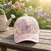 Summer Hat Baseball Cap for Women, Embroidery Flower Bird Pattern Hat, Lightweight Breathable Adjustable Fit Gardening Sun Spring Outdoors