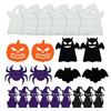 12Pcs Halloween Bat Spoon Fork Holder Spooky Pumpkin Skeleton Ghost Spider Black Cat Cutlery Felt Cover Holiday Party Dining Table Decoration