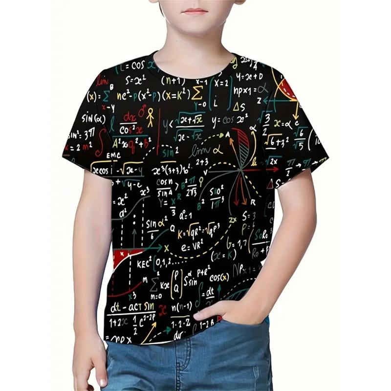 Simple Geometry 3d Print Retro Top Tee Shirt Kids Boys Clothes Short Sleeve Casual Children's Clothing Fashion T Shirt For Boys