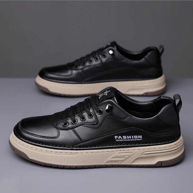 Fashion Fashion Leather Platform Sneakers for Men Spring Autumn Casual Soft-soled Men's Walking Shoes Designer Non-slip Board Shoes Male