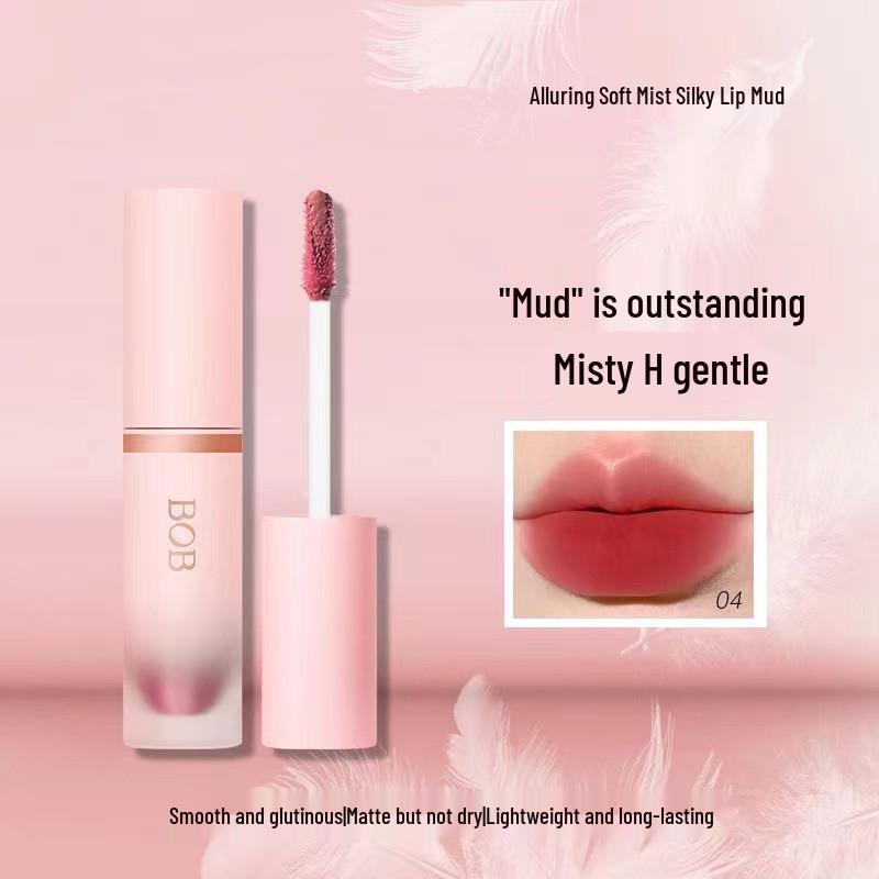 BOB Charming Mist Шелковисто-матовая помада-мусс для губ - Пигментированный отбеливающий блеск для губ для студентов