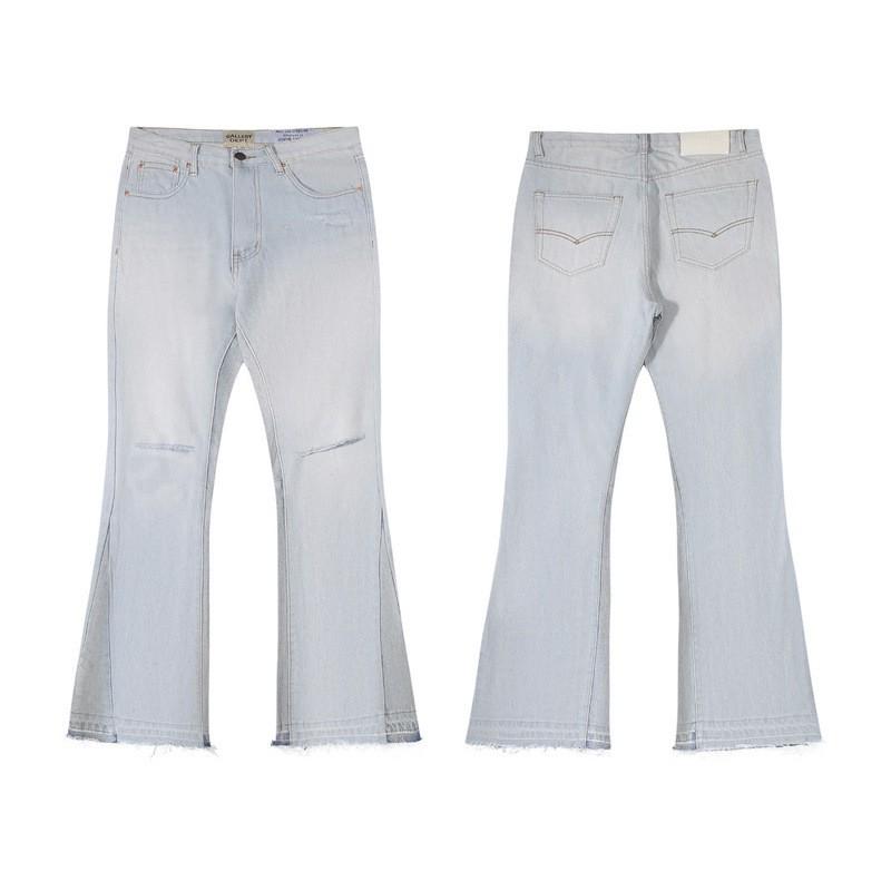 Mens High-waisted Flared Jeans Straight Leg Full Length Vintage Style Micro Stretch Casual