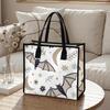Cute Bat Print Tote Bag Large Capacity Daily Use Shoulder Handbag