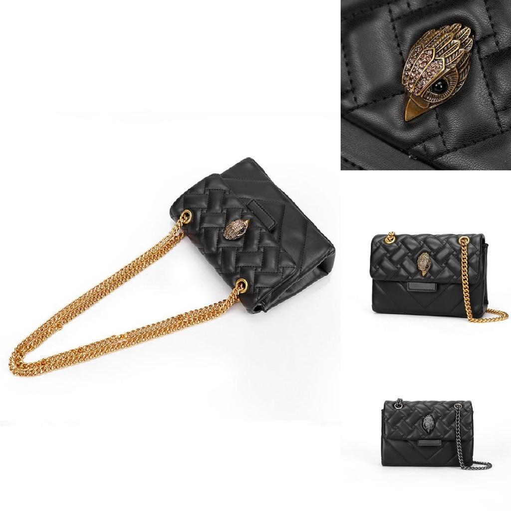 Kurt Black Geiger Crossbody Bag Chain Rhomboid Grid Eagle Head Decorate Gift