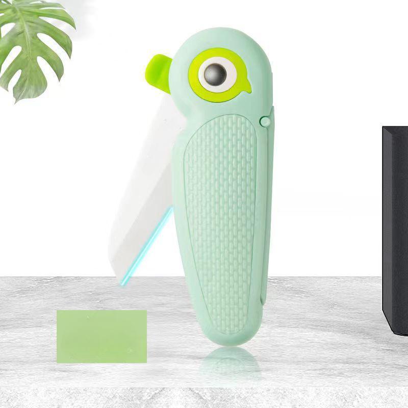 Cute Cartoon Ceramic Cutter Folding Fruit Knife Kitchen Kids Auxiliary Knives Mini Portable Sharp Knife Peeler
