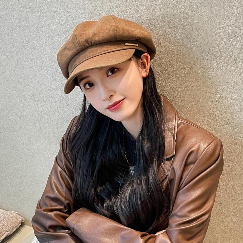 Кепка-ньюсбой на осень и холод, украшенная металлической охотничьей кепкой, для женщин и УФ делает лицо [Qzkouma] кепка, шляпа, кепка, зима, защита,