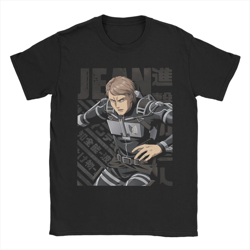Мужские футболки Shingeki no Kyojin Джин Кирштейн AOT Атака титанов Хлопковая одежда Футболка с коротким рукавом и круглым вырезом Футболки