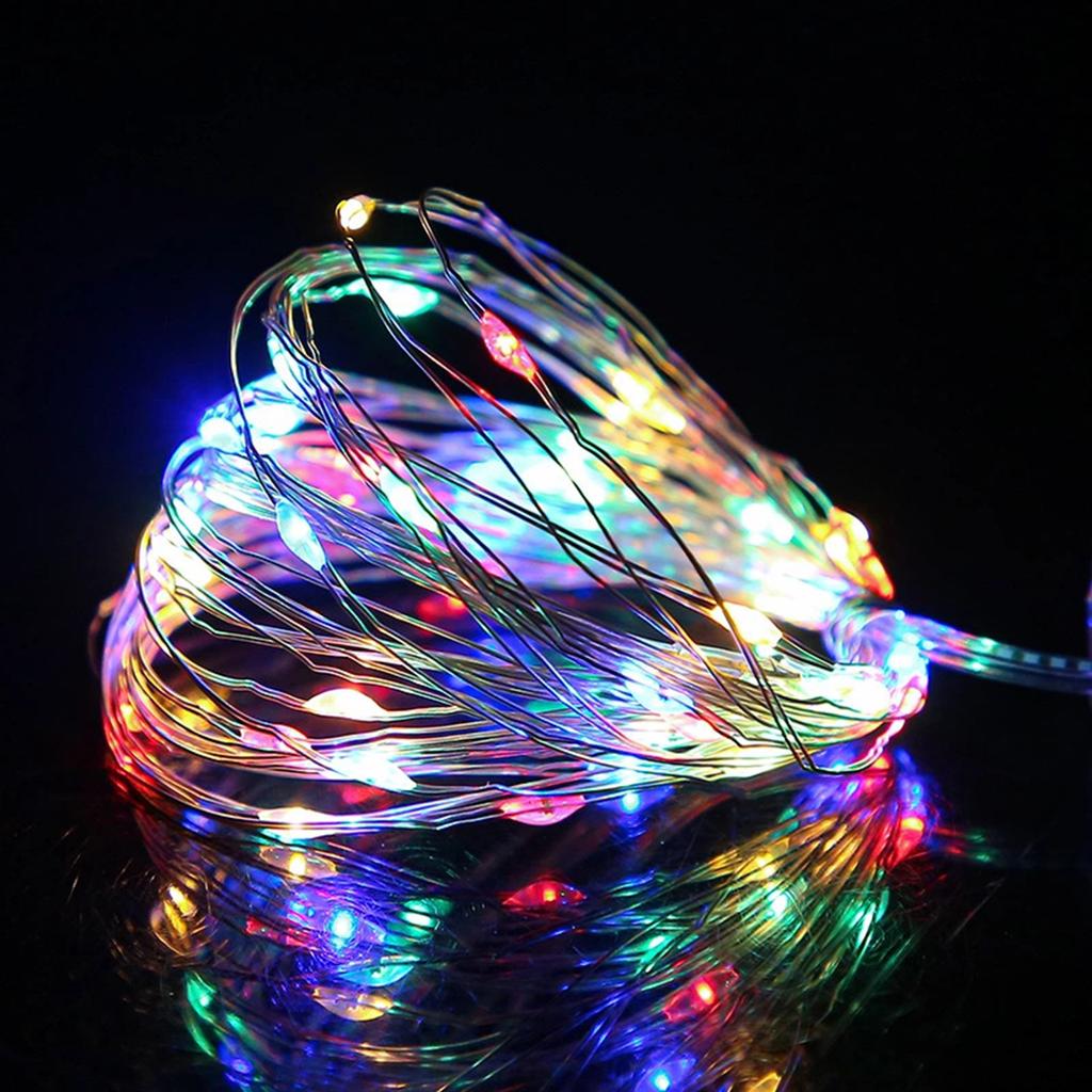 Romantic Christmas Decorative Dorm Bedroom Copper Wire String Lights Battery Box, Holiday Festival