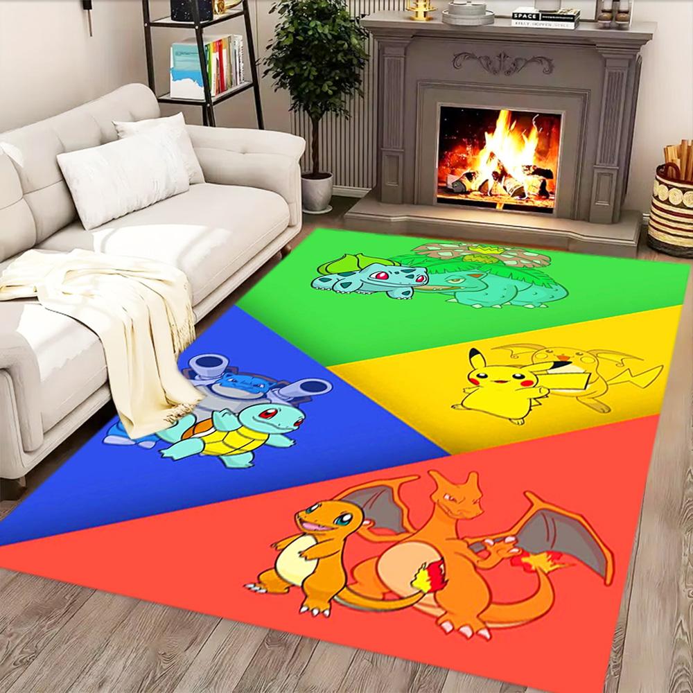 Pikachu Energy Burst rug for living rooms, bedrooms, home décor, and as gifts.