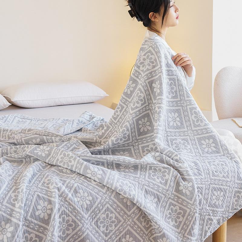 Хлопковое трехслойное марлевое одеяло класса А, машинная стирка, летнее прохладное одеяло для кондиционирования воздуха, покрывало для сна в офисе, мягкое одеяло-полотенце