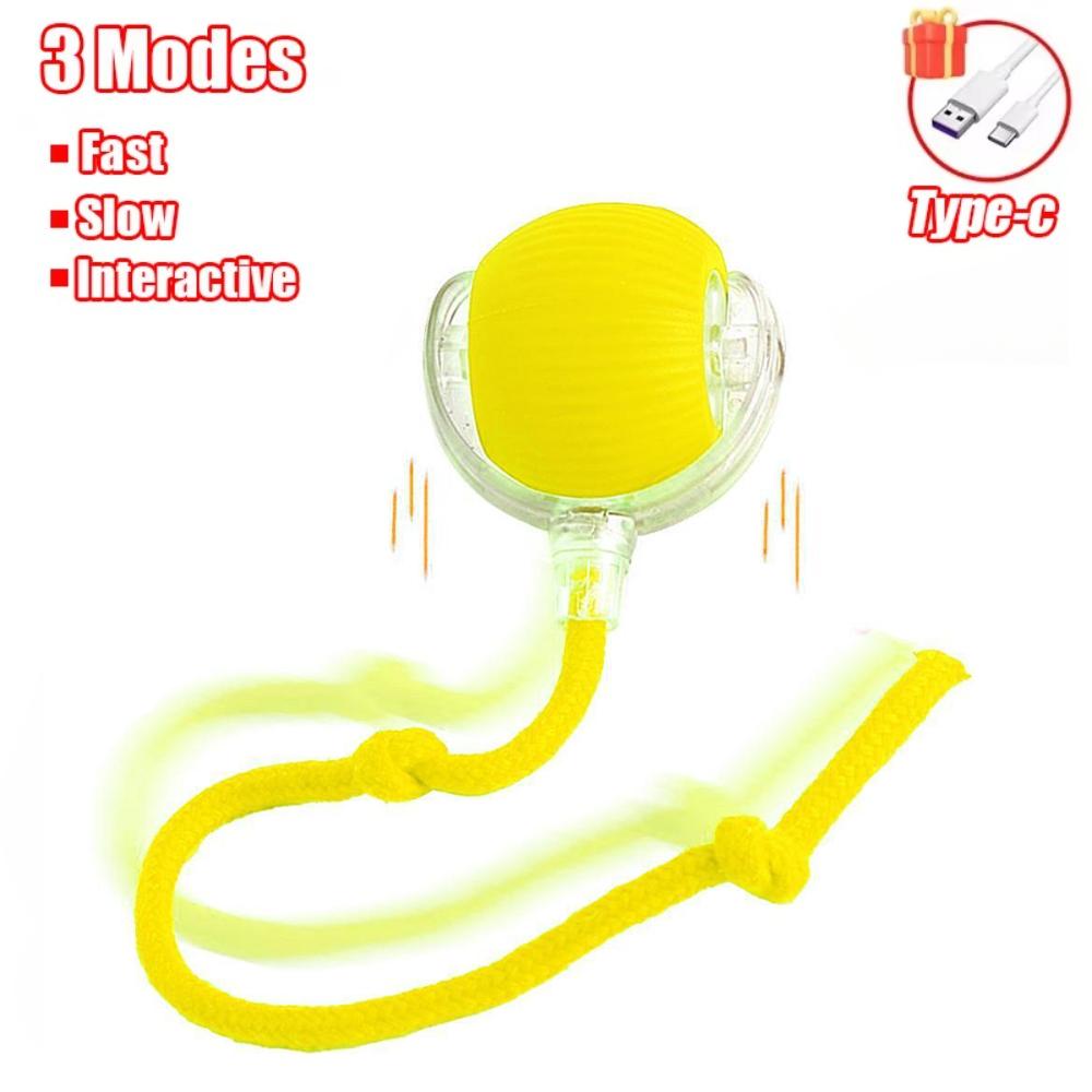 Lemeenq Интерактивный мяч-игрушка для кошек, Автоматически катящийся мяч с хвостом, Перезаряжаемая умная интерактивная игрушка для питомцев, Интеллектуальная мышь для кошки