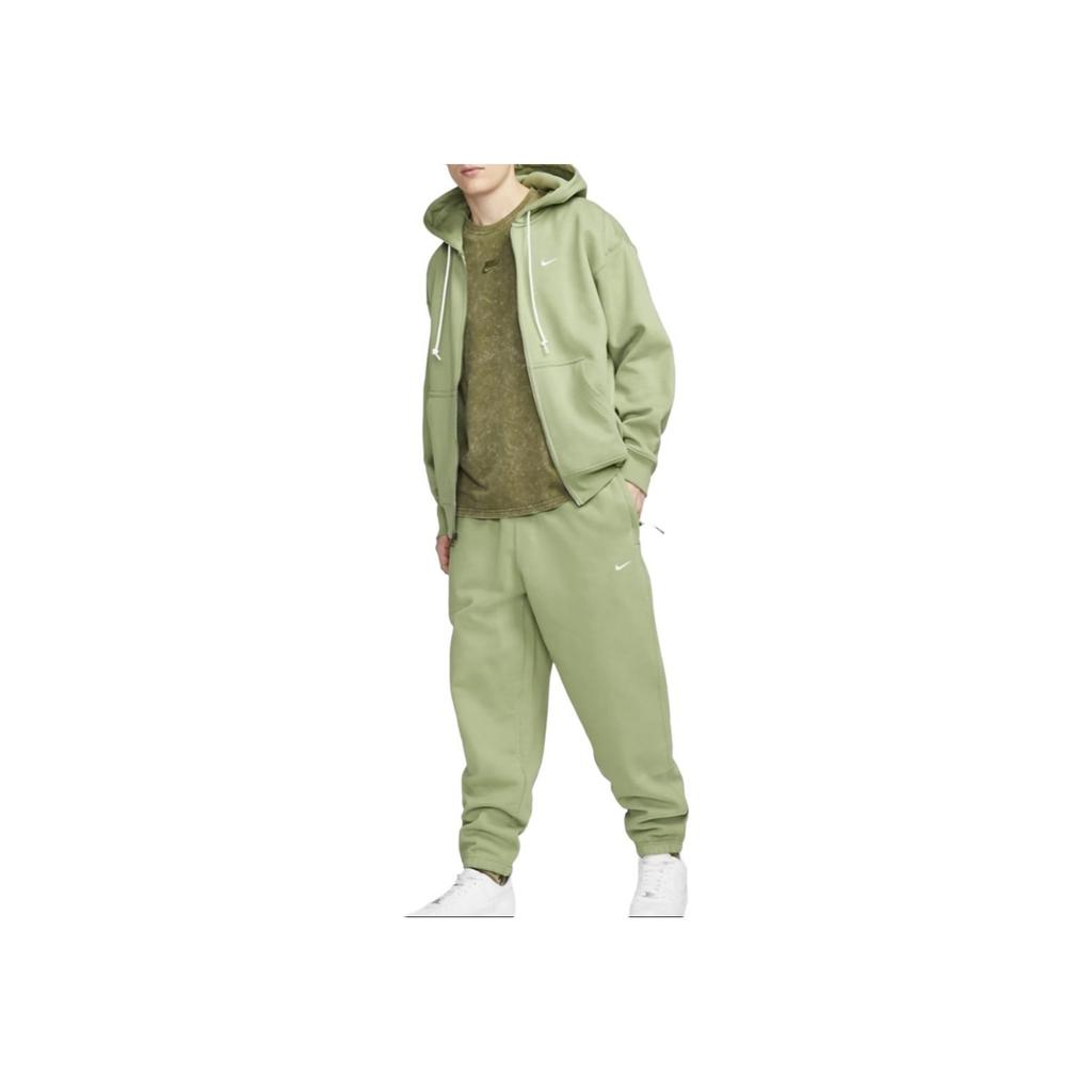 Nike Флисовые брюки NRG Solo Swoosh Oil Green/White для мужчин в уличном стиле DX1364-386
