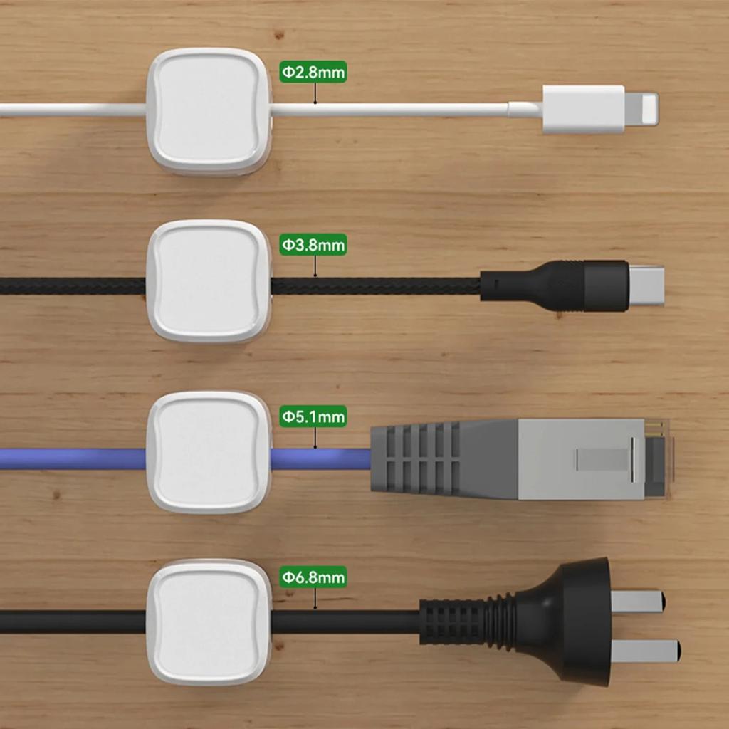 1/3/6PCS Magnetic Cable Clips Cable Smooth Adjustable Cord Holder Under Desk Cable Management Wire Keeper Cable Organizer