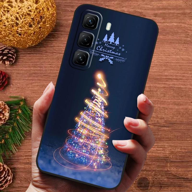 Рождественская расписная обложка для infinix Hot 40 60 50 Pro Plus 4G 50i 40i Чехол Силиконовая мягкая крышка для телефона для infinix hot 30 Play 30i