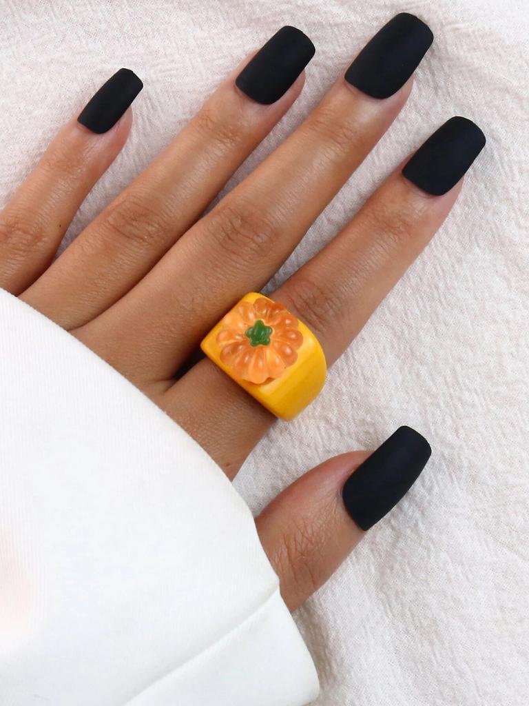 Кольцо с фруктами из мультфильма, женское модное корейское кольцо с милыми животными из смолы, набор акриловых колец, подарок на Рождество, день рождения, ювелирные изделия для девочек