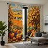 2 шт. HD Праздник урожая Идиллический сельский городок Кленовый лист тыква фрукты занавеска Зеленая завязка цифровая печать занавеска Домашний декор