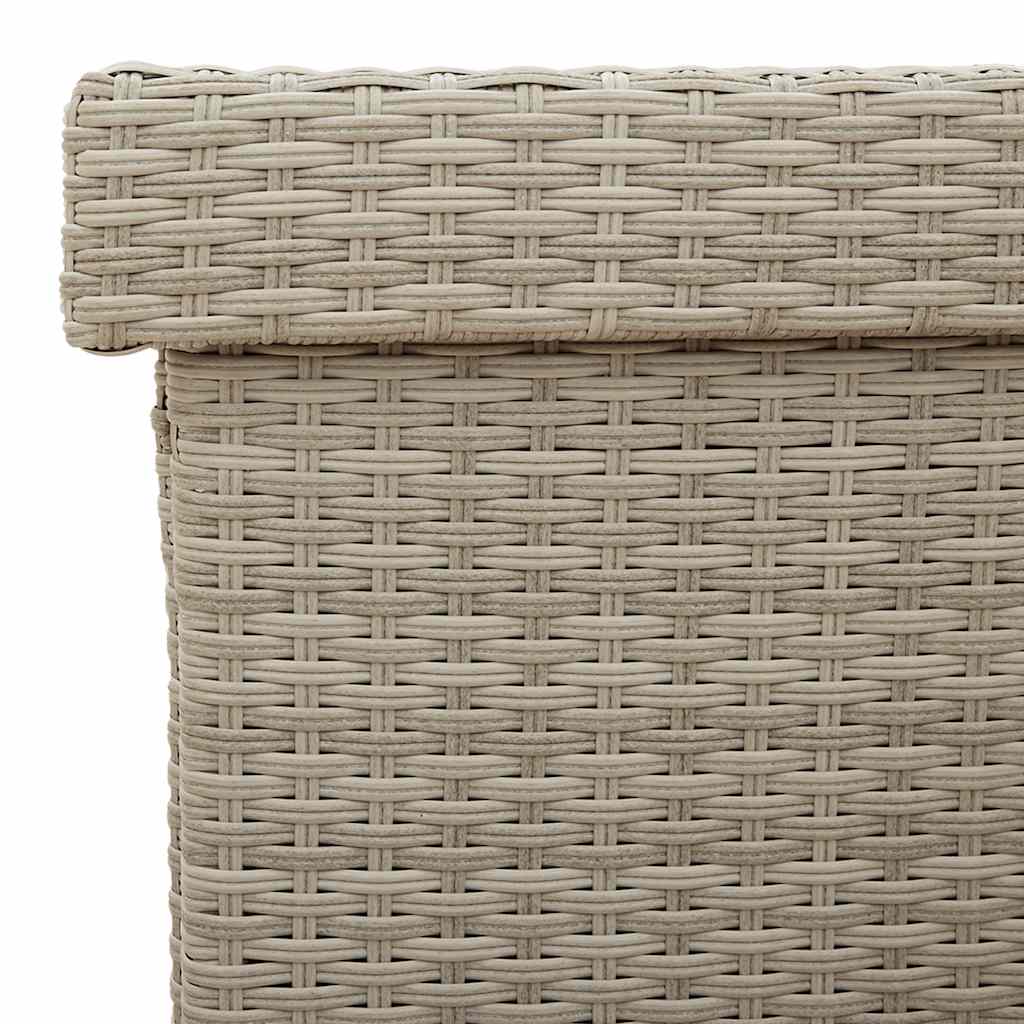Garden Storage Box with Wheels Light Grey 160 x 55 x 75 cm Poly Rattan