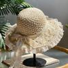 Lace Trim Sun Hat Wide-Brimmed Beach Cap Breathable Bucket Hat  Travel