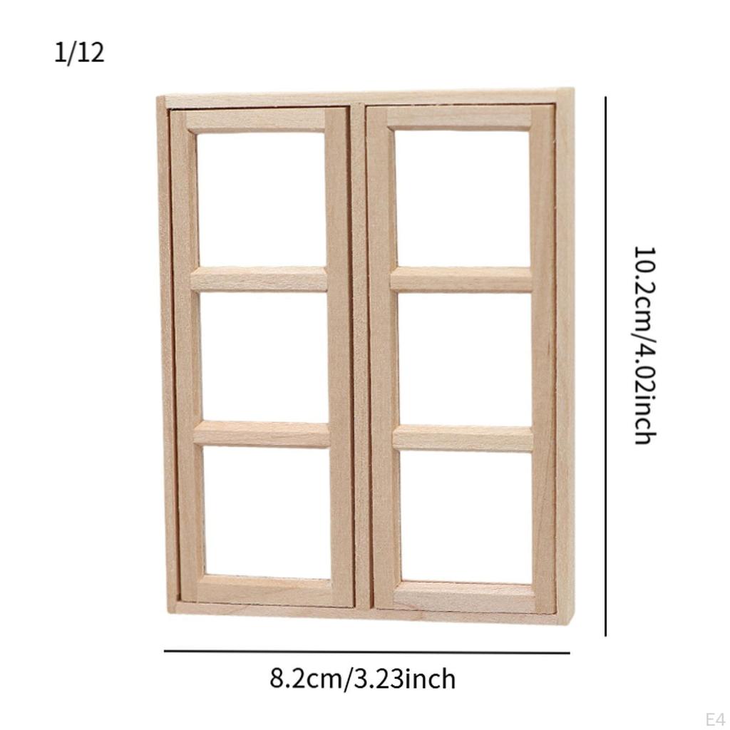 1/12 Кукольный домик Оконная мебель Мини DIY Ставни Миниатюры Дерево для Спальни