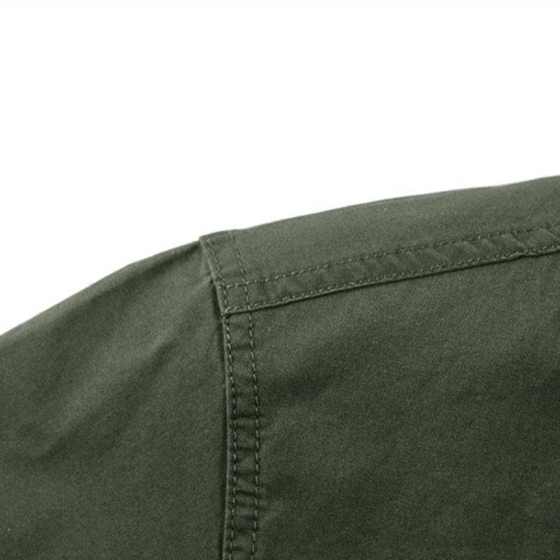 Мужская рубашка из 100% хлопка, однотонные рубашки-карго с несколькими карманами, модные уличные повседневные рубашки с короткими рукавами для мужчин, новые большие размеры M-8XL