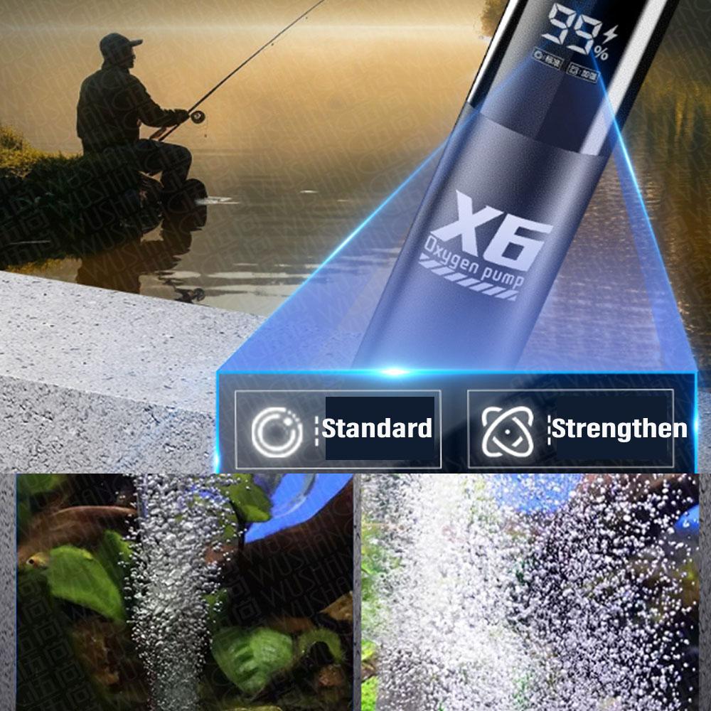 Уличная рыбалка/Аквариум USB Перезаряжаемый кислородный насос Портативный аэратор с временем работы 48 часов для ночной рыбалки Кислородный воздушный насос