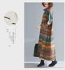 2023 Autumn Korean Style Loose Plus Size Irregular Stripe Long Sleeve Dress