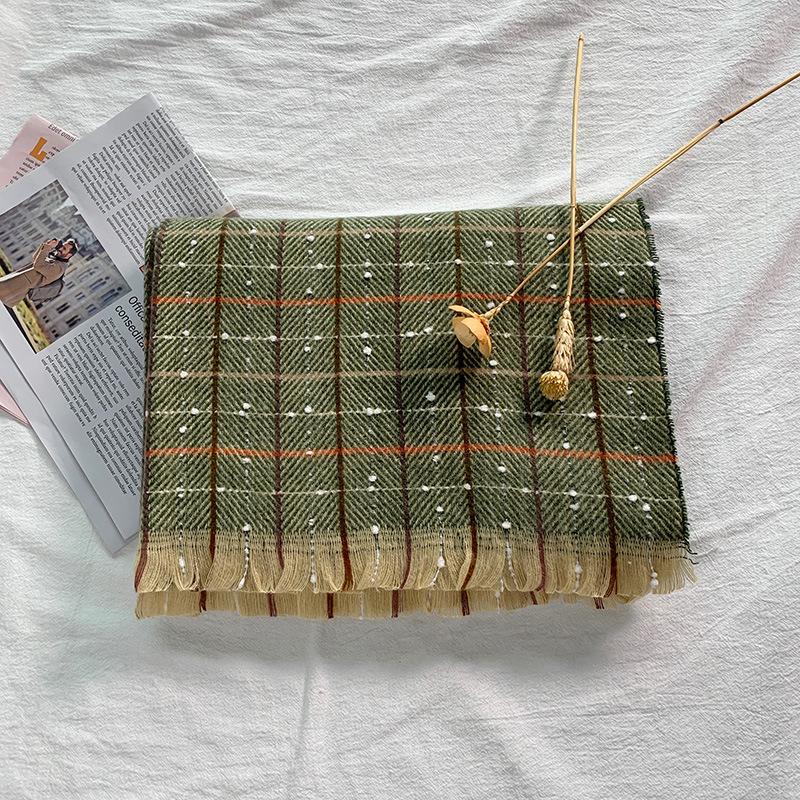 Imitation Cashmere Scarf Women's Winter 2025 New Warm Plaid Large Shawl Sweet Medium and Long Scarf
