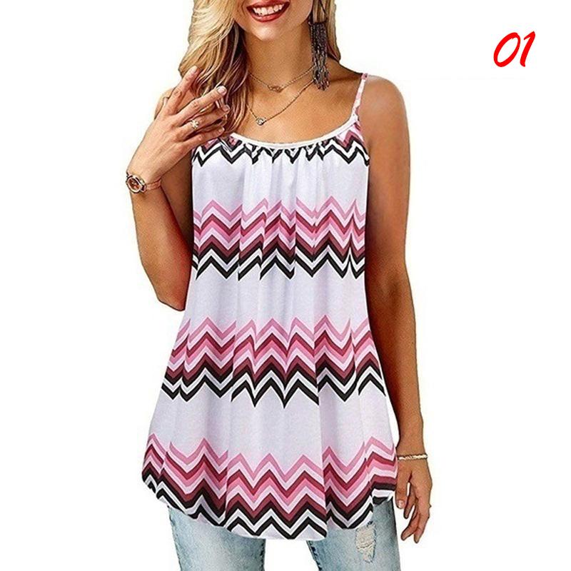 Women Summer Loose Tank Tops Blouse Sleeveless Vest Printed Beach Casual Boho Bohemia