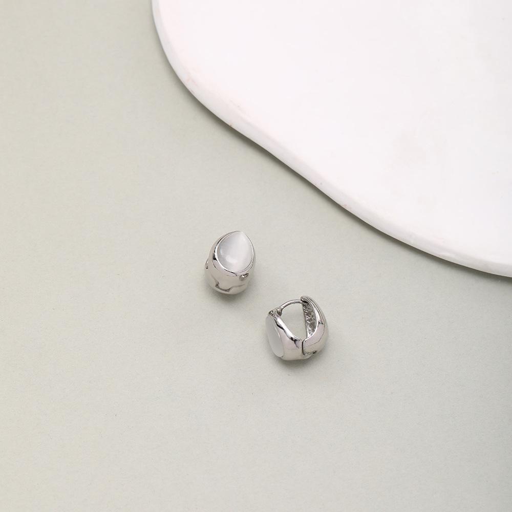 Exquisite Small Cat Eye Stone Drop Earrings Unique Design Double Sided Dainty Elegant Ear Accessories