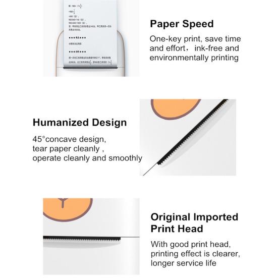 Портативный беспроводной принтер для путешествий, совместимый с Bluetooth, термопринтер без чернил для IOS