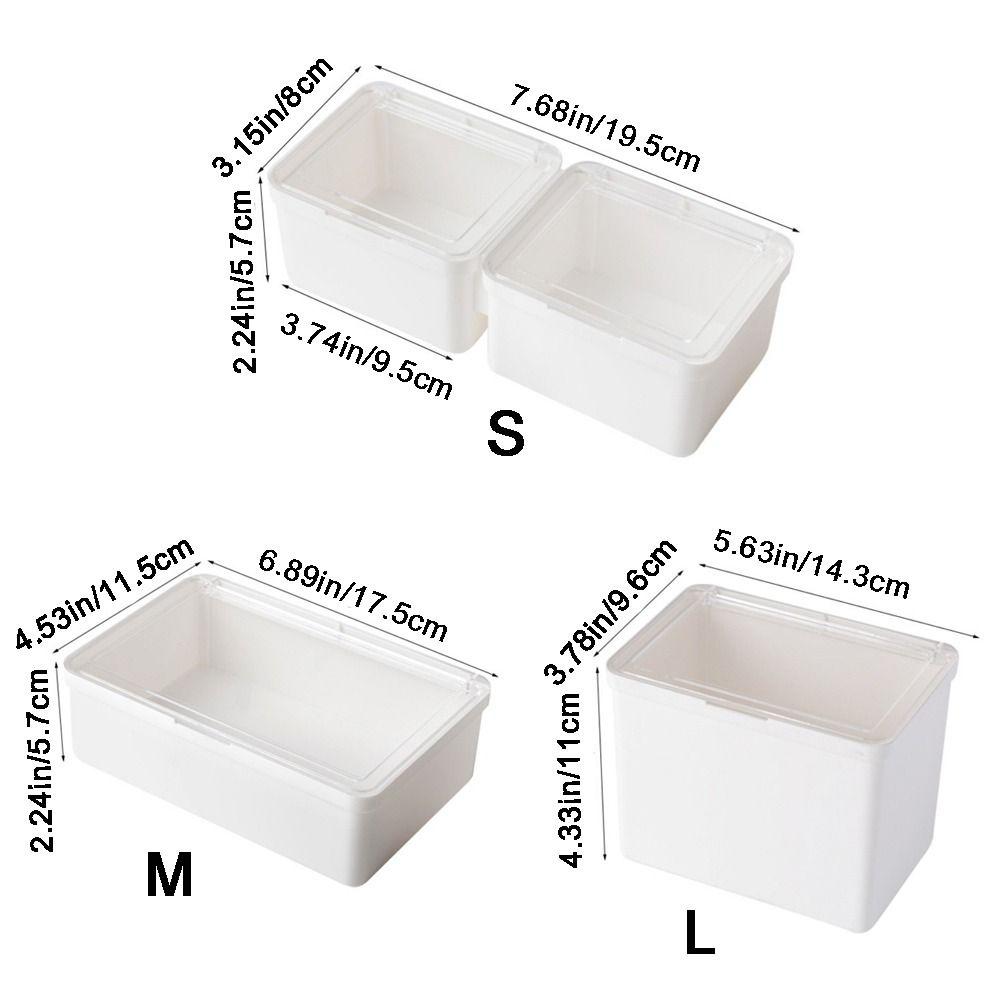 Flip Cover Double-Open Storage Box Waterproof Dust-proof Office Drawer Storage Box with Lid Plastic Small Item Tidy Container
