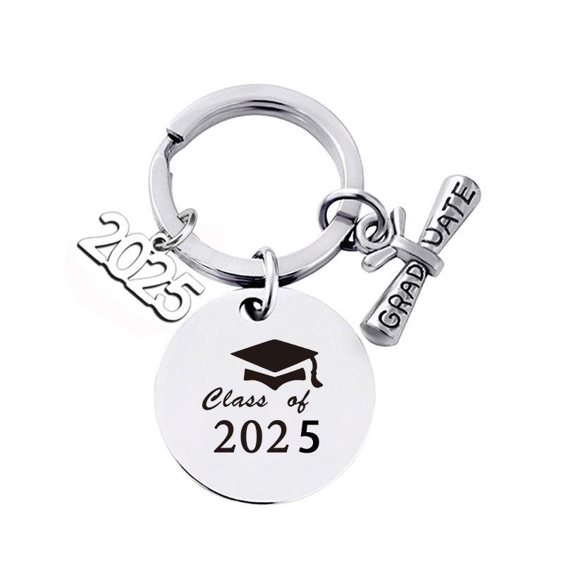 Stainless Steel Keychain for 2025 Graduation - University & High School Senior Gift In European and American Style