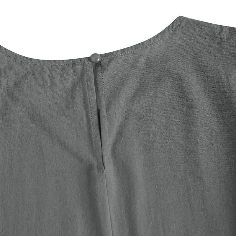 Women's Bohemian Sleeveless Belted Cotton Linen Maxi Dress