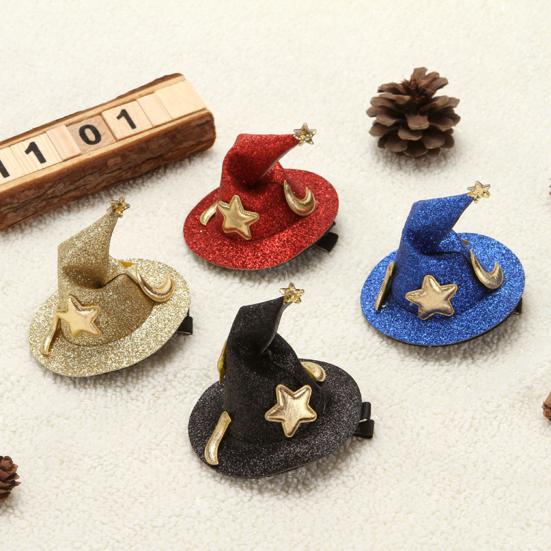 Wizard Hat Hairpin Halloween Hair Clip Witch Hat Hair Accessory Halloween Decorations Party Supplies Cosplay Costume Prop