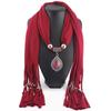 Jewelry Scarf Metal Diamond Jade Pendant Women Shawl Scarf