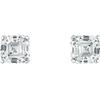 Jewels Prim 4 карата Ашер огранки Созданные бриллианты Серьги-пусеты Настоящее 14К белое золото Корзинка Винт
