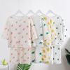 Family Home Wear Pure Cotton Summer Children's Pajamas Set Short Sleeve Set for Boys and Girls