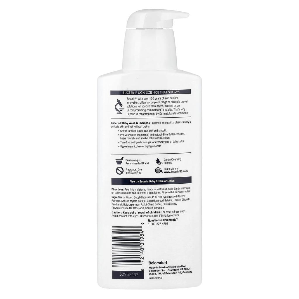 Baby, Wash & Shampoo, Fragrance Free, 400Ml(13.5Fl Oz)