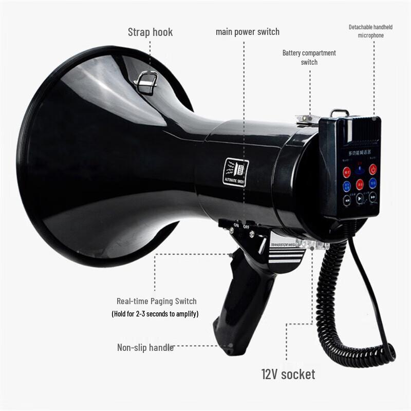 50W Handheld Rechargeable Recording Megaphone